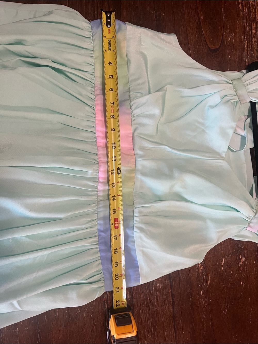Disney Mint Green Fit-and-Flare Dress with Pink Hanger Logo Detail - Picture 8 of 8